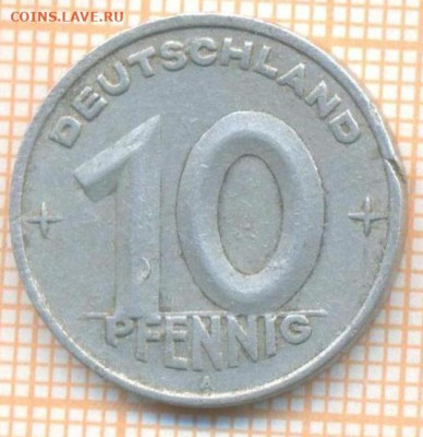 ГДР 10 пф 1949 г., до 10.07.2024 г. в 22.00 по Москве - ГДР 10 пф 1949 1162а