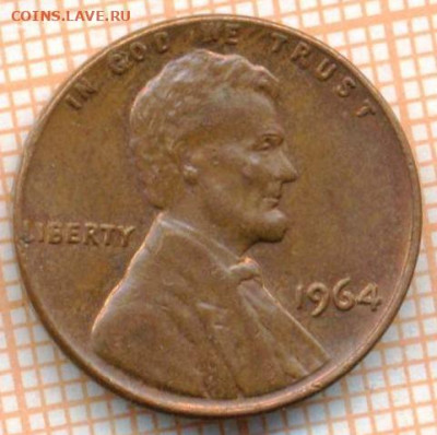 США 1 цент 1964 г., до 10.07.2024 г. в 22.00 по Москве - США 1 цент 1964 1269