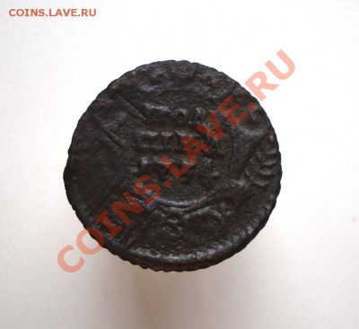 Полушка 1734г. перечекан из московской копейки крестовика - 101.JPG