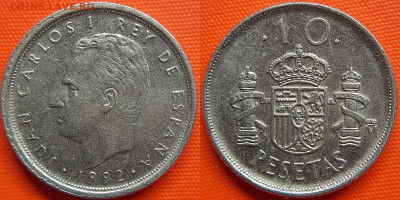 Испания, 10 песет 1992 г. – до 22:00, 11.07.24 - Испания-10 песет-1992