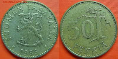 Финляндия, 50 пенни 1985 г. – до 22:00, 11.07.24 - Финляндия-50 пенни-1985