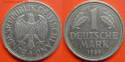 Германия - ФРГ, 1 марка 1989 г. (F) – до 22:00, 11.07.24 - ФРГ-1 марка-1989