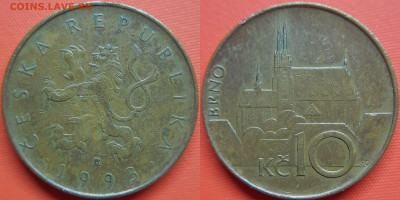 Чехия, 10 крон 1993 г. – до 22:00, 11.07.24 - Чехия-10 крон-1993