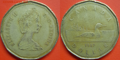 Канада, 1 доллар 1987 г. – до 22:00, 11.07.24 - Канада-2 доллара-1987