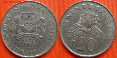 Сингапур, 20 центов 1986 г. – до 22:00, 11.07.24 - Сингапур-20 центов-1986
