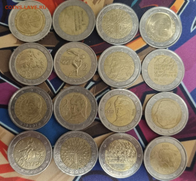 2 евро монеты 45 штук + 7 монет по 1 евро! до 11.07.24 г. - 20240610_192614