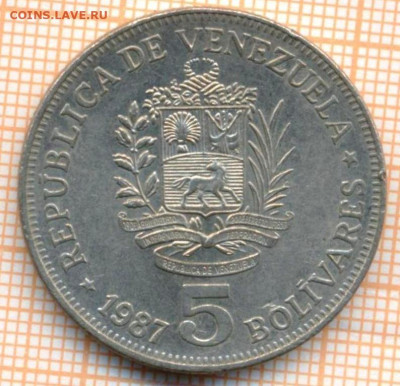 Венесуэла 5 боливар 1987 г., до 13.07.2024 г. в 22.00 по Мо - Венесуэла 5 боливар 1987 1306