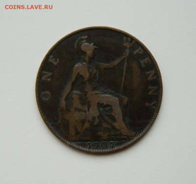 Великобритания 1 пенни 1907 г. (Крупная!) до 13.07.24 - DSCN9140.JPG