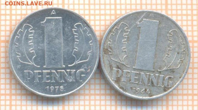 ГДР 1 пф 1964,1975 г., до 15.07.2024 г. в 22.00 по Москве - ГДР 1 пф 1964,75 944