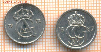 Швеция 10 эре 1973,1987 г., до 15.07.2024 г. в 22.00 по Моск - Швеция 10 эре 1973 1987 634