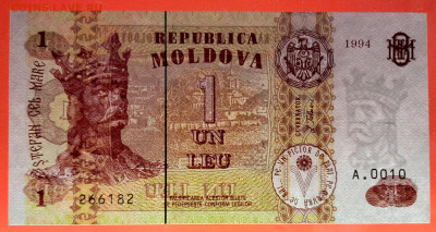 МОЛДОВА, 1994 г. – 1 лея  до 22:00, 14.07.24 - 1994-1 лея-3