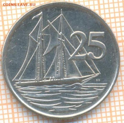 Каймановы острова 25 центов 1992 г., до 15.07.2024 г. в 22.0 - Кайманы 25 центов 1992 789а