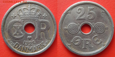 Дания, 25 эре  1925 г. – до 22:00, 20.07.24 - Дания-25 эре-1925