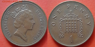 Великобритания, 1 пенни  1995 г. – до 22:00, 20.07.24 - В.Брит-1 пенни-1995