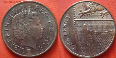 Великобритания, 1 пенни  2008 г. – до 22:00, 20.07.24 - В.Брит-1 пенни-2008