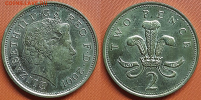 Великобритания, 2 пенса  2001 г. – до 22:00, 20.07.24 - В.Брит-2 пенса-2001