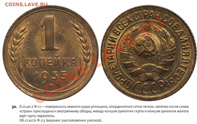 1 КОПЕЙКА 1935 г Стар. и Нов. - 1.35с.-32