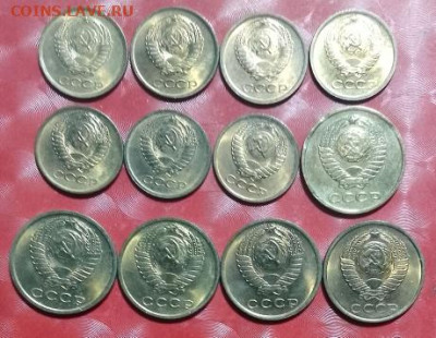 Подборка СССР 12 монет по 1к,2к Фикс aUNC - СССР 12 монет-1к 1961,63,68,69,70,74,79+2к 1961,72,74,76,79 16.07.24 A