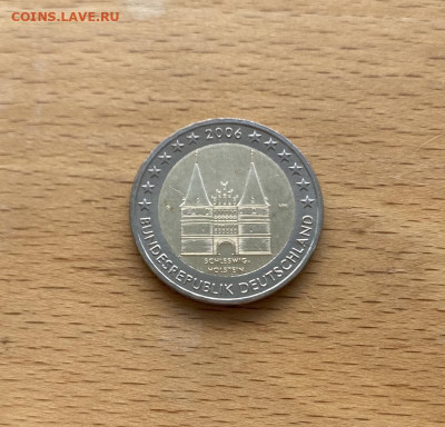 биметалл Германия 2 евро 2006 двор G Голштинские ворота - bimetall_germanija_2_evro_2006_dvor_g_golshtinskie_vorota_v_ljubeke_shlezvig_golshtejn
