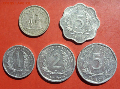Карибы 5 монет. 1965-2015. - Карибы 5 штук - 1