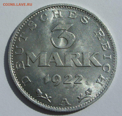 3 марки 1922 A. aUNC - UNC. - 3 марки 1922 A 3-1