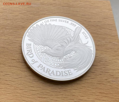 Папуа - Новая Гвинея 1 кина 2022 Райская птица Серебро фауна - krona_shajba_papua_novaja_gvineja_1_kina_2022_rajskaja_ptica_serebro_fauna_zhivotnye_uncija_pruf_proof (2)