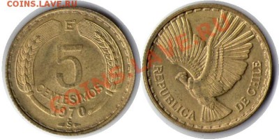 >L< Чили 5 сентим UNC 1970 до 28.01.12 22:00 - Чили_5_сентим UNC_70
