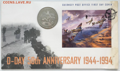 КПД Гернси 2 фунта 1994 50 лет высадка в Нормандии конверт - kpd_gernsi_2_funta_1994_50_let_vysadka_v_normandii_konvert_marki_krona_shajba (2)