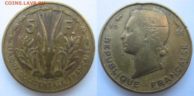 Французская Зап. Африка 5 франков 1956 г. До 22.07.24 - ФЗА 5 франков 1956.JPG
