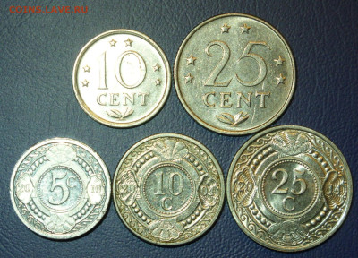 Нидерландские Антиллы 5 штук.1970-2014. - Нидерландские Антиллы 5 штук - 1