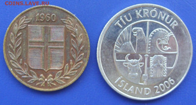 Исландия 2 штуки. 1960, 2006. - Исландия 2 шт - 2