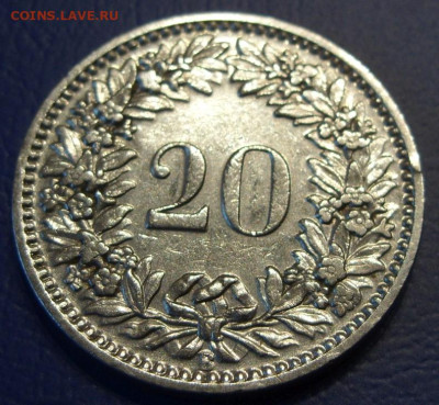 20 раппенов Швейцария 1920. - 20 раппенов Швейцария 1920 - 1