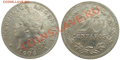 Аргентина, 5 сентаво 1896 - arg_20c_1908_grande_mejor