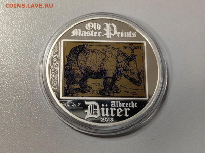 5дол 2013 О-ва Кука - Носорог. Дюрер, Ag925, до 29.07 - ЯЯ Носорог-2