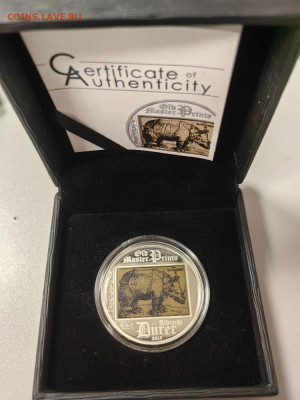5дол 2013 О-ва Кука - Носорог. Дюрер, Ag925, до 29.07 - ЯЯ Носорог-1