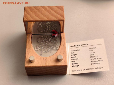 5дол 2011 О-ва Кука - Семена любви, Ag999, до 29.07 - ЯЯ Семена любви-1