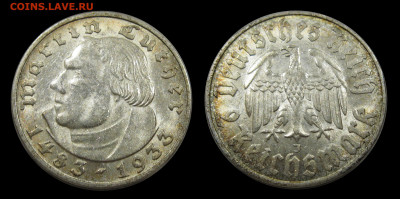 Германия 2 марки 1933 J Мартин Лютер. до 28.07.2024, в 22-00 - 4 (2)
