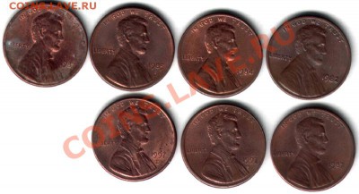 1-центовики США, 29шт, погодовка 1962-2008, "кучкой" - №52-2