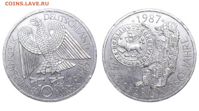 ФРГ. 10 марок 1987 г. Берлин. До 29.07.24. - Р1775