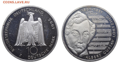 ФРГ. 10 марок 2001 г. Лорцинг. До 29.07.24. - Р2385