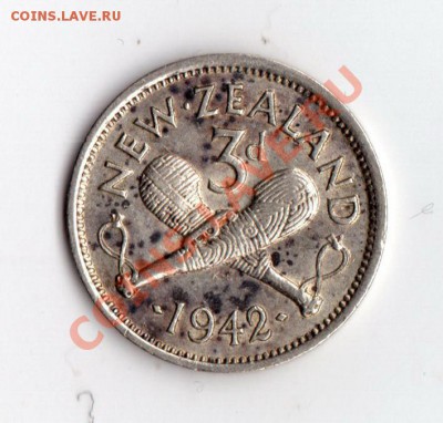 Ag  Новая Зеландия  3 пенса  1942г,  до 26.01. 22:00мск - img175