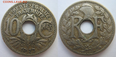 Франция 10 сантимов 1927 г. До 02.08.24 - Франция 10 сантимов 1927.JPG