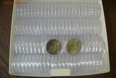 Капсулы 25 мм. 100 шт. в красивой коробке. Новые. - Капсулы 25 мм с монетами.JPG