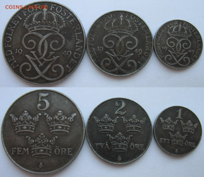 Швеция 1,2,5 эре 1949 г. До 09.08.24 - Швеция 1,2,5 эре 1949.JPG