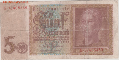 ГЕРМАНИЯ 5 рейхмарок 1942 г. до 13.08.24 г. в 23.00 - 072