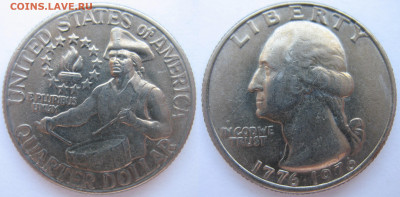 США 25 центов 1976 г. Барабанщик.  До 10.08.24 - США 25 центов 1976 Б.JPG