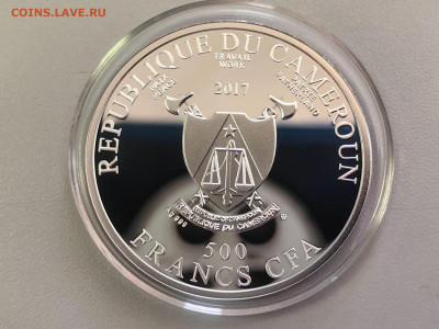 500фр 2017 Камерун Рембрандт - Ученый за пюпитром, Ag999 - Я Камерун Рембрант-2