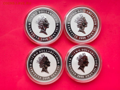 2дол 2008 О-ва Кука -Союзмультфильм Ag999 (4шт), до 13.08 - ЯЯ Мульты-2