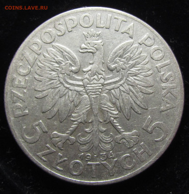 Польша 5 злотых 1934 года с 200р. до 15.08.24г. в 22:00мск - IMG_5281.JPG
