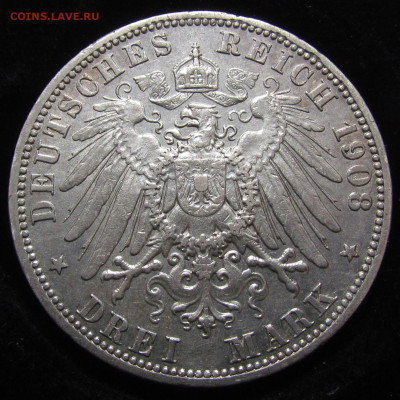 Германия 3 марки 1908 года с 200р. до 15.08.24г. в 22:00мск - IMG_5277.JPG